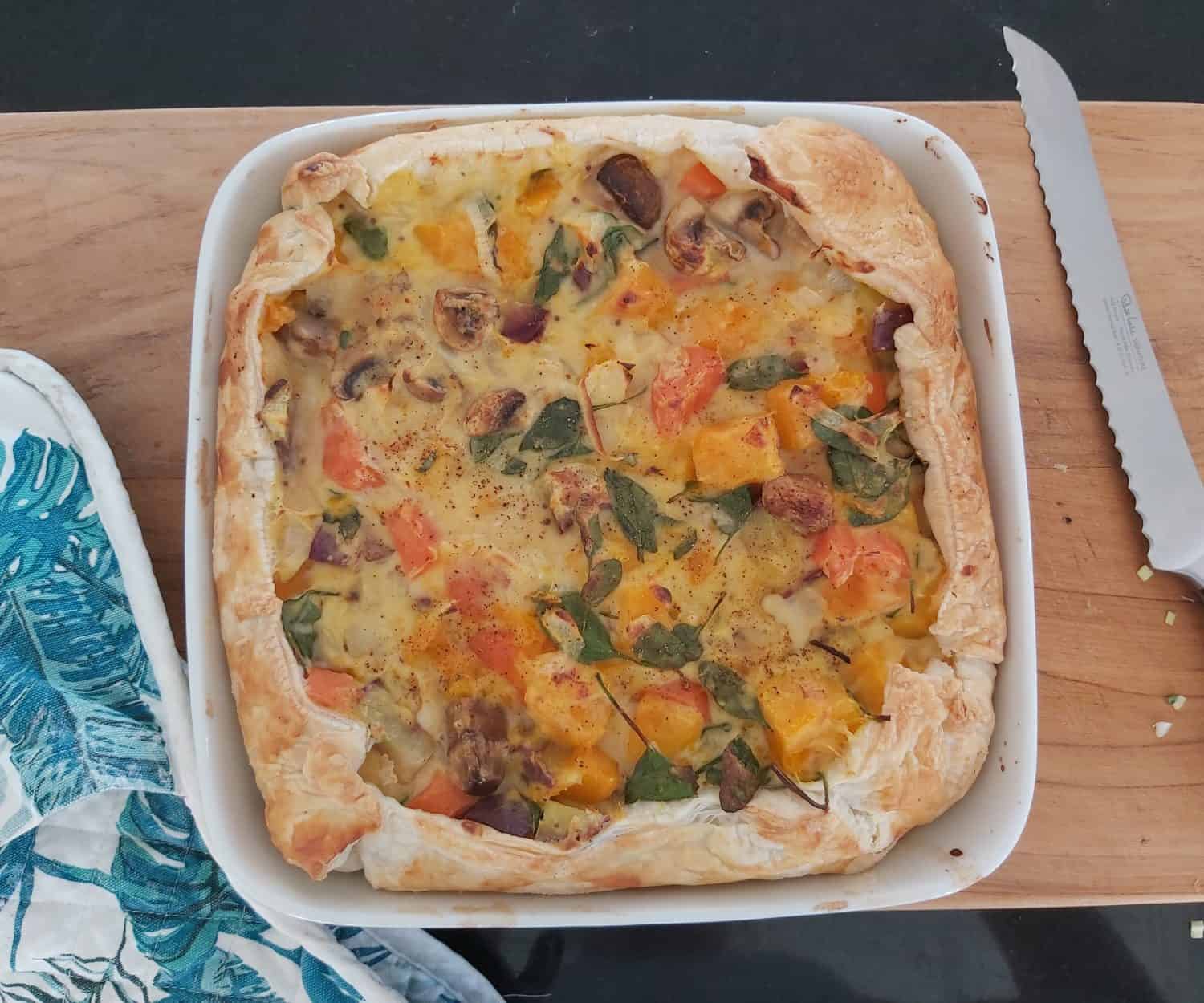 Creamy winter vegetable pie
